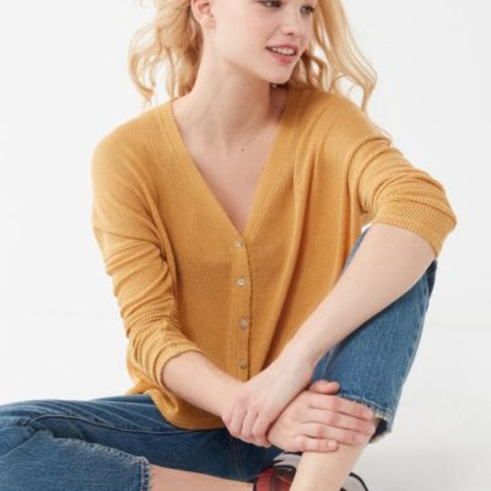 UO Courtney Waffle Knit Cardigan